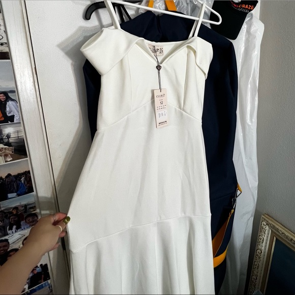 Club London White Fit & Flare Dress - Picture 6 of 6